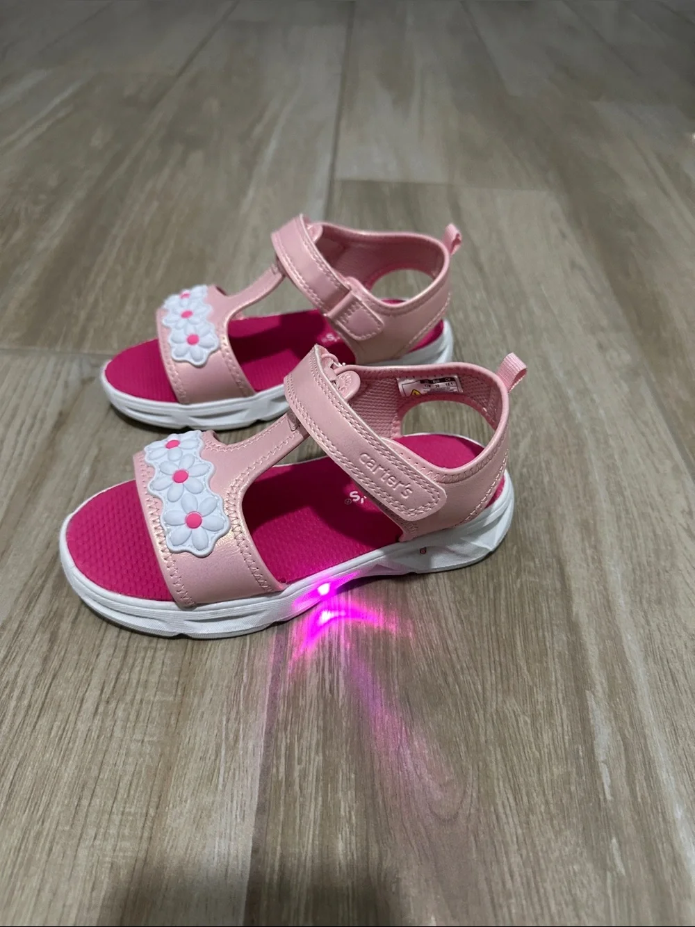 Carter's Pink Floral Light-Up Kids Sandals